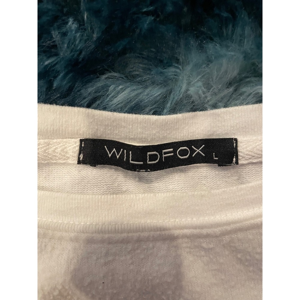 Wildfox I‎ Want Candy White Long Sleeve Sweatshirt Graphic Pullover Top - Picture 2 of 2